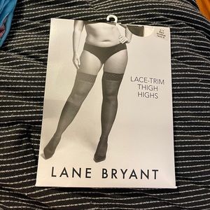 Lane Bryant Lace-Trim Thigh Highs with BackSeam